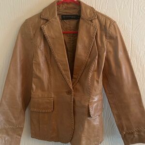 Tan leather jacket